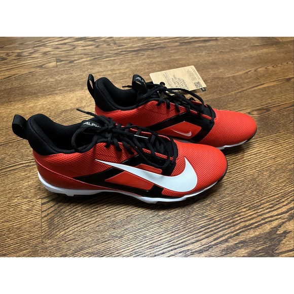 Size 12 Nike Alpha Menace 4 Shark Football Cleats Red/White FN0028-600 main image 5